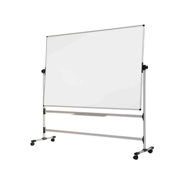 Pizarra Blanca Bi-Office Blanca De Acero Vitrifricado Volteable Doble Cara 120x150 cm 1