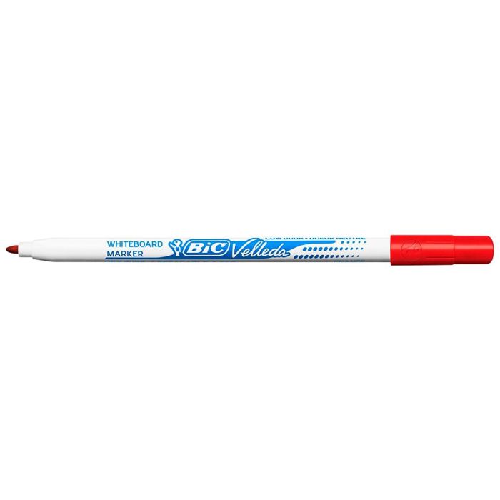 Rotulador Bic Velleda Fino Para Pizarra Rojo Punta Redonda 1 mm 24 unidades 1