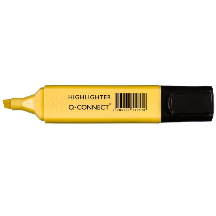 Rotulador Q-Connect Fluorescente Pastel Amarillo Punta Biselada 10 unidades 1