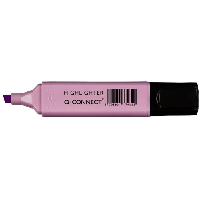 Rotulador Q-Connect Fluorescente Pastel Violeta Punta Biselada 10 unidades 2