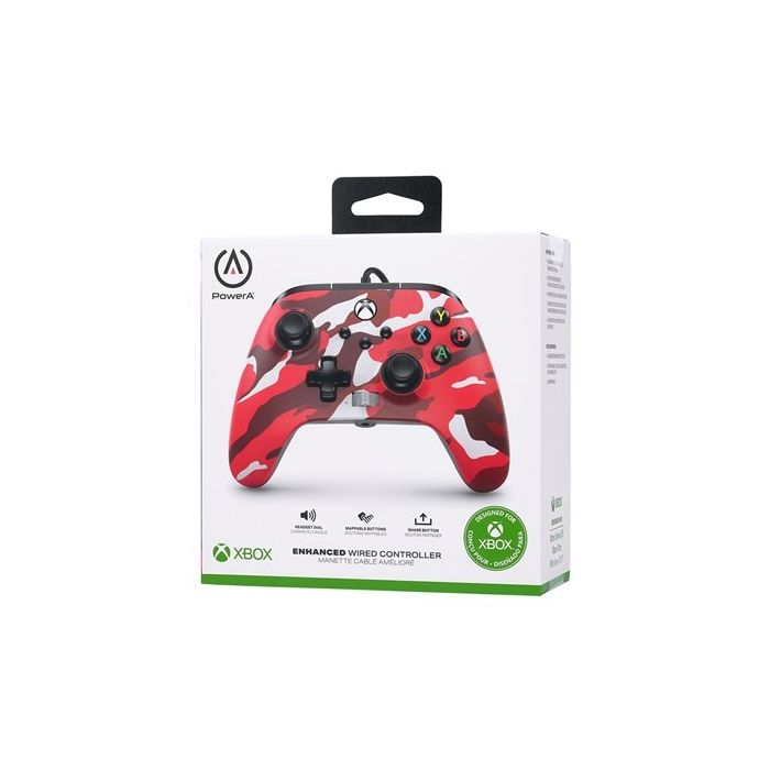 Enhanced Mando Con Cable Xbox Camuflaje Rojo POWER A 1525942-01 8