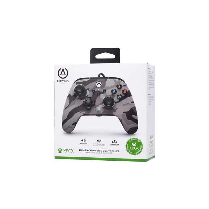 Enhanced Mando Con Cable Xbox Camuflaje Gris POWER A 1525943-01 11