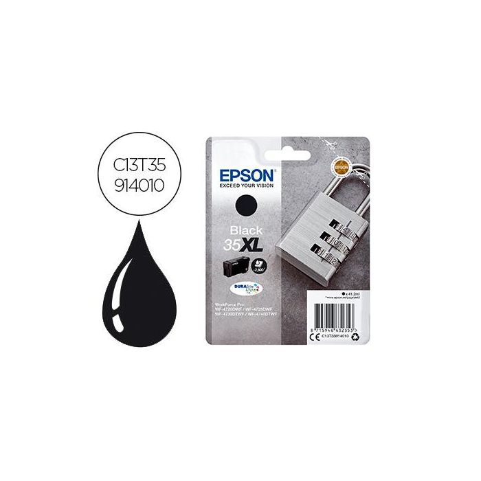 Ink-Jet Epson 35XL 3591 Pro Wf-4720Dwf - 4725Dwf - 4730Dtwf - 4740Dtwf Negro Alta Capacidad 1900 Paginas