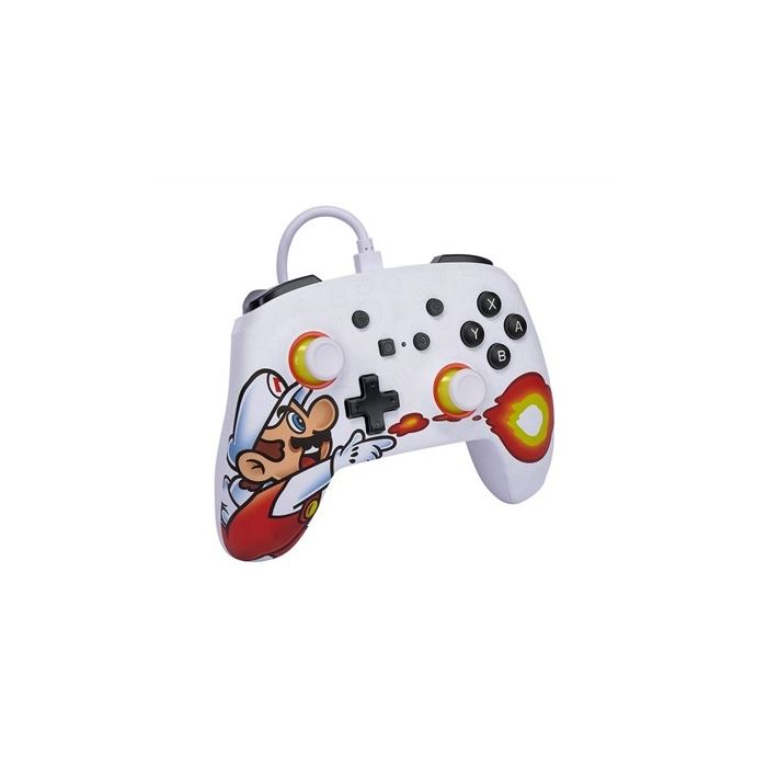 Enhanced Mando Con Cable Nintendo Switch Fireball Mario POWER A 1526549-01 1