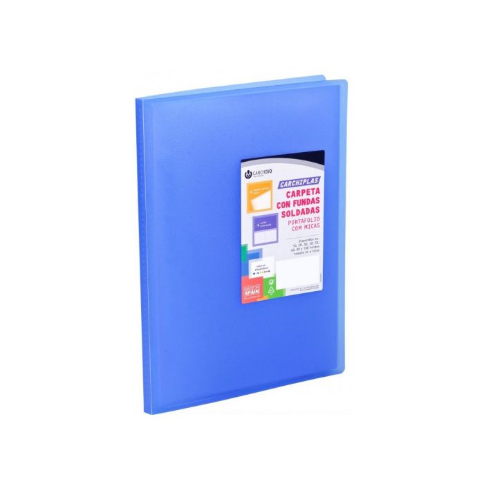 Carpeta Carchiplas-Book A4 Polipropileno 30 Fundas Soldadas Azul Carchivo 50303050 1