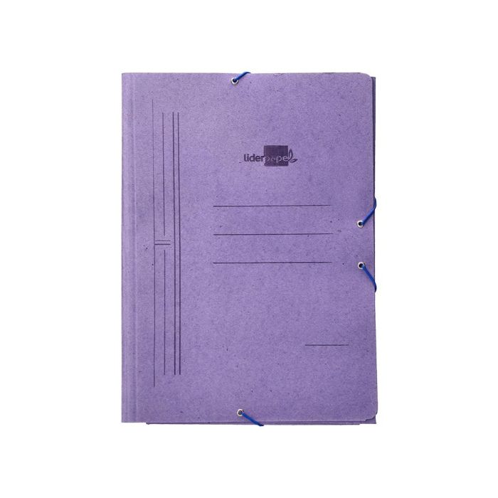 Carpeta Liderpapel Gomas Folio 3 Solapas Carton Compacto Azul 10 unidades 1