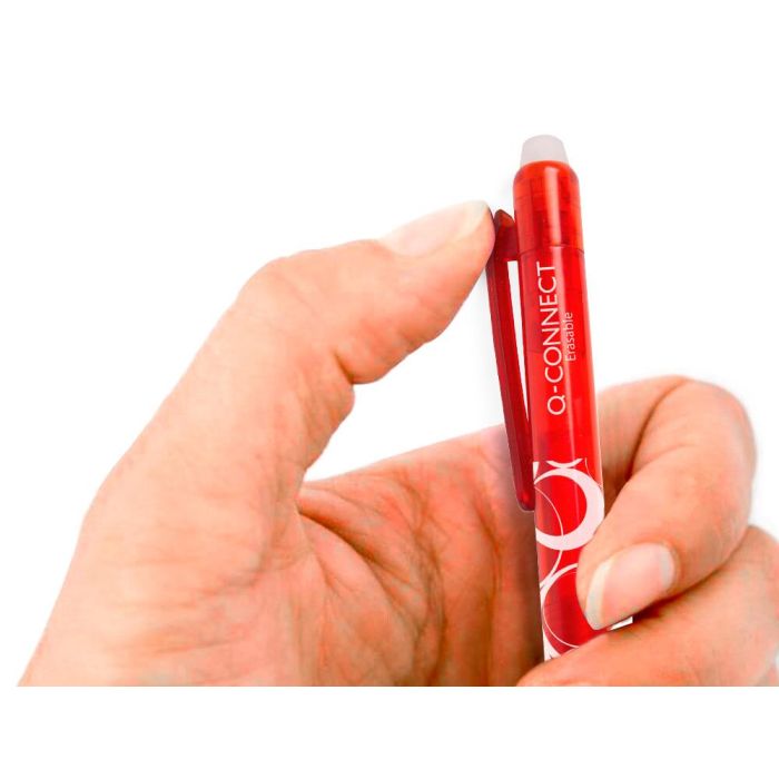 Boligrafo Q-Connect Retractil Borrable 0,7 mm Color Rojo 10 unidades 3