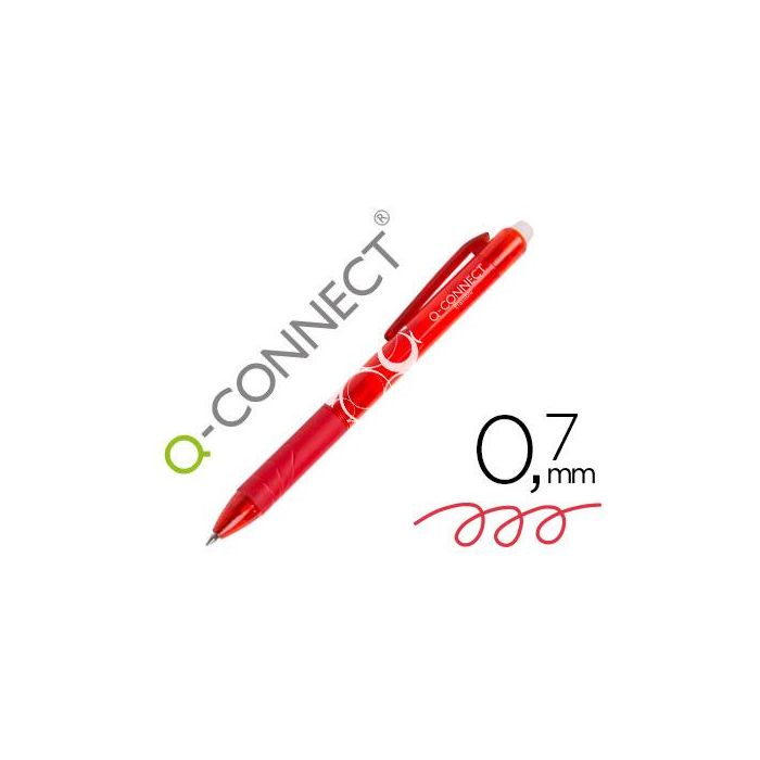 Boligrafo Q-Connect Retractil Borrable 0,7 mm Color Rojo 10 unidades