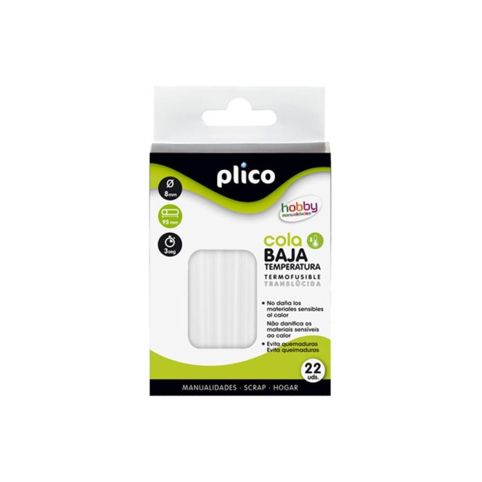 Plico Barras De Cola Para Pistola Termofusible Baja Temperatura Transparentes Ø8 mm X 95 mm -22U- 1