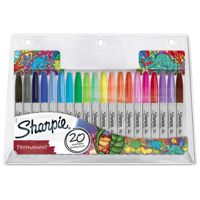 Rotuladores Sharpie Permanente Punta Fina Blister De 20 Unidades Colores Surtidos 1