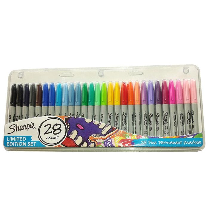 Rotulador Sharpie Permanente Punta Fina Caja De 28 Unidades Colores Surtidos 1