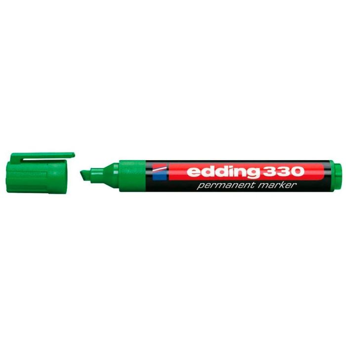 Rotulador Edding Marcador Permanente 330 Verde Punta Biselada 1-5 mm Recargable 10 unidades 1