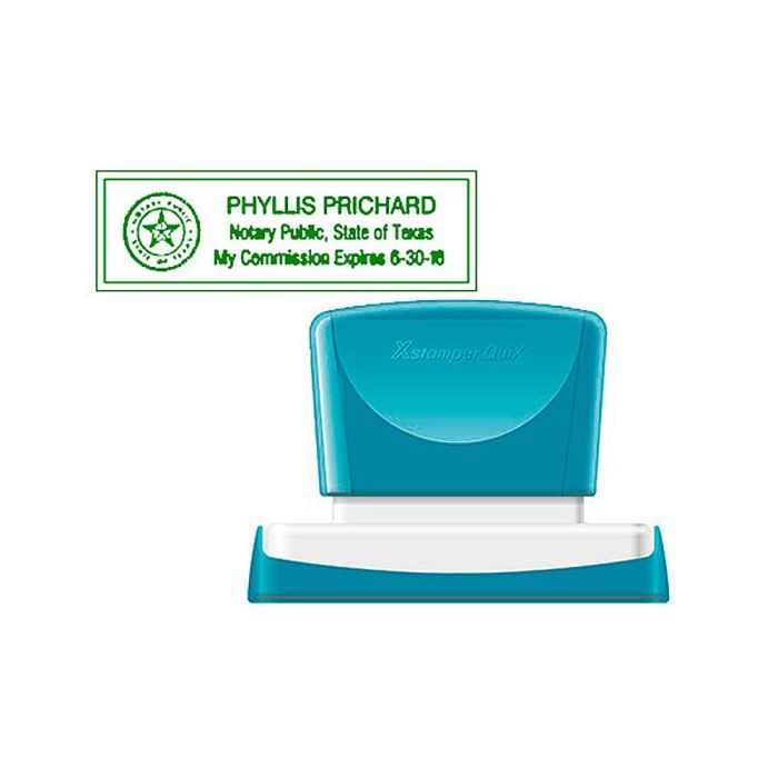 Sello X'Stamper Quix Personalizable Color Verde Medidas 22x69 mm Q-18