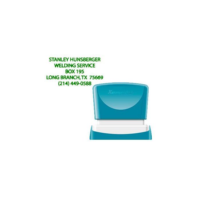 Sello X'Stamper Quix Personalizable Color Verde Medidas 24x49 mm Q-12