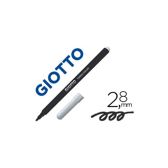 Rotulador Giotto Turbo Color Lavable Con Punta Bloqueada Unicolor Negro 12 unidades