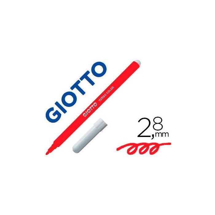 Rotulador Giotto Turbo Color Lavable Con Punta Bloqueada Unicolor Rojo 12 unidades