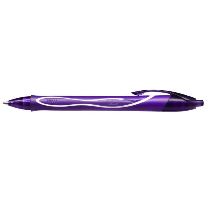 Boligrafo Bic Gelocity Quick Dry Retractil Tinta Gel Purpura Punta De 0,7 mm 12 unidades 2