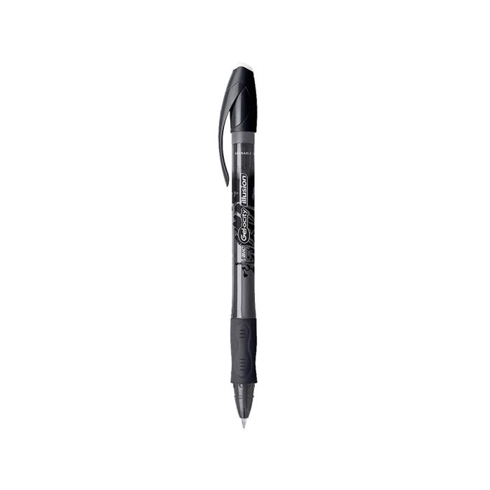 Boligrafo Bic Gelocity Illusion Borrable Negro Punta De 0,7 mm 12 unidades 2