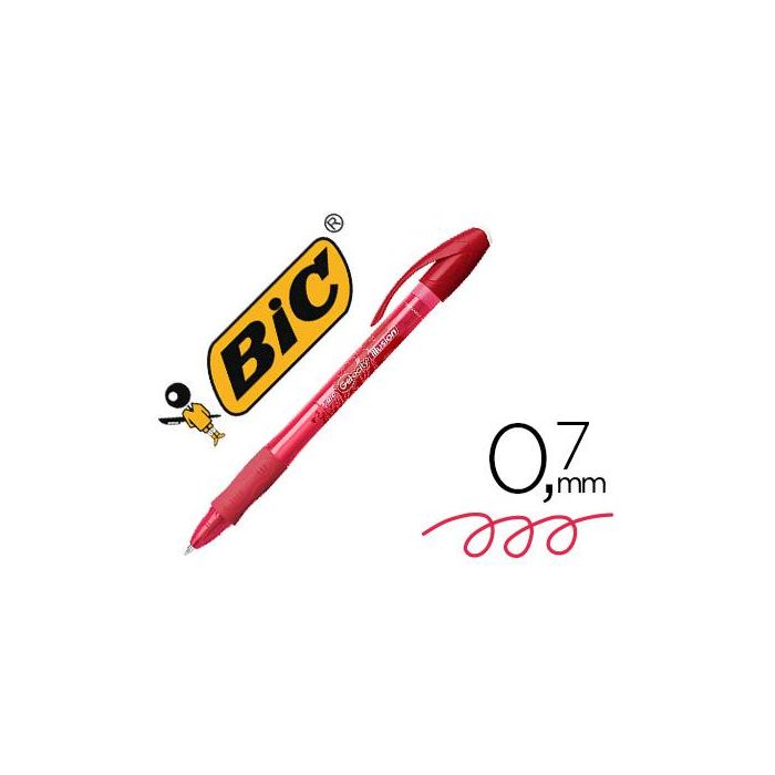 Caja de Bolígrafos de Tinta de Gel Borrable Bic Gelocity Ilusión 943442/ 12 unidades/ Rojos