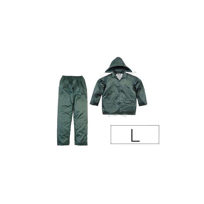 Conjunto De Lluvia Deltaplus 400 Poliester-Pvc Verde Talla L