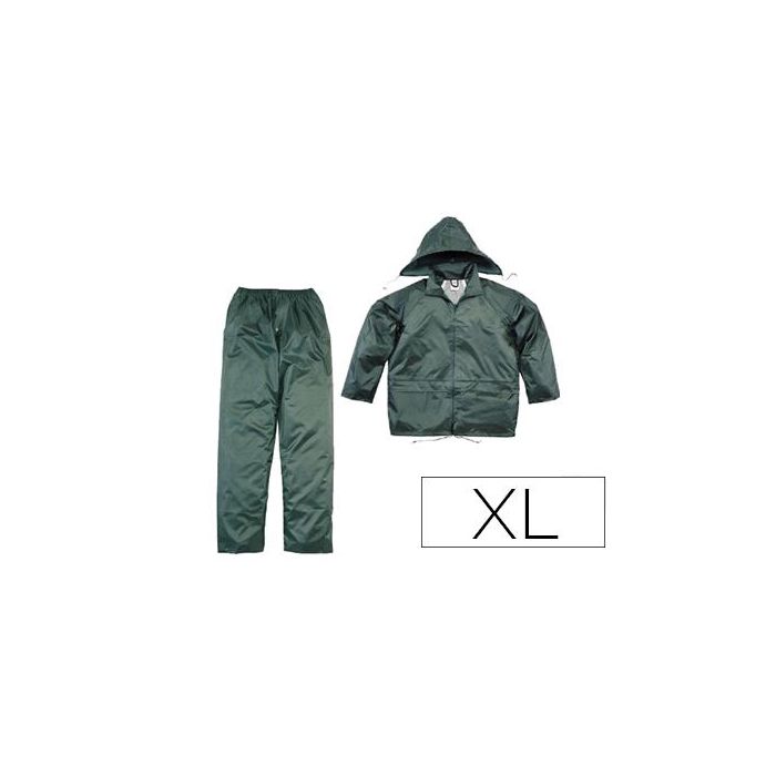 Conjunto De Lluvia Deltaplus 400 Poliester-Pvc Verde Talla XL