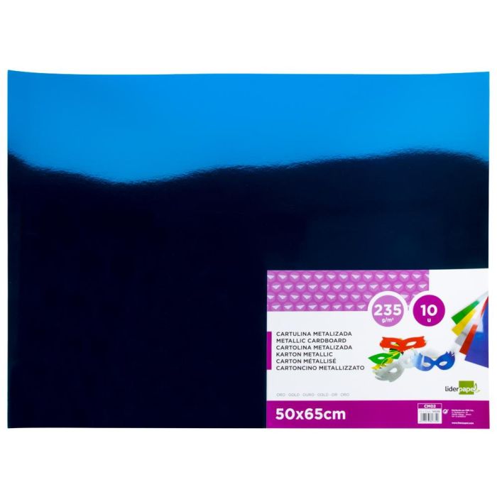 Cartulina Liderpapel 50x65 cm 235 gr-M2 Metalizada Azul 10 unidades 2