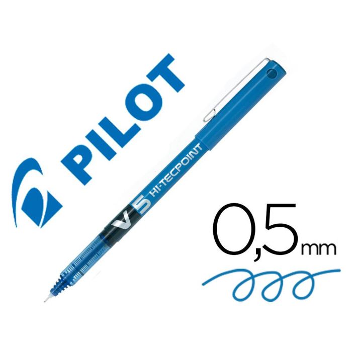 Rotulador Pilot Punta Aguja V-5 Azul 0.5 mm 12 unidades