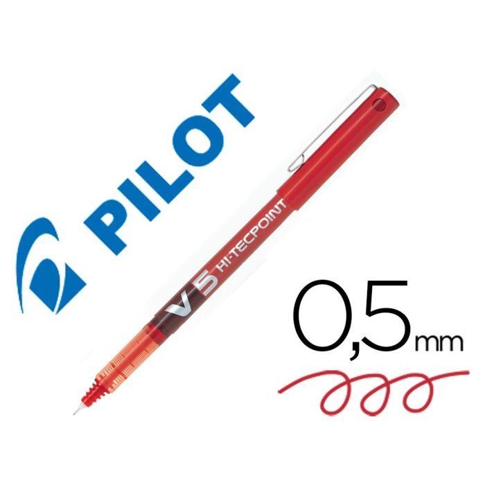 Rotulador Pilot Punta Aguja V-5 Rojo 0.5 mm 12 unidades