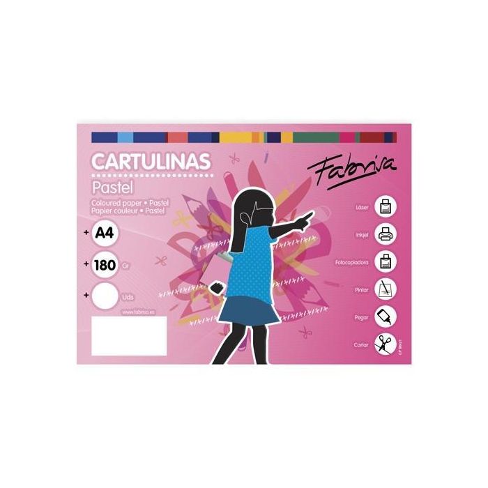 Fabrisa Cartulina 180 gr A4 50H Blanco