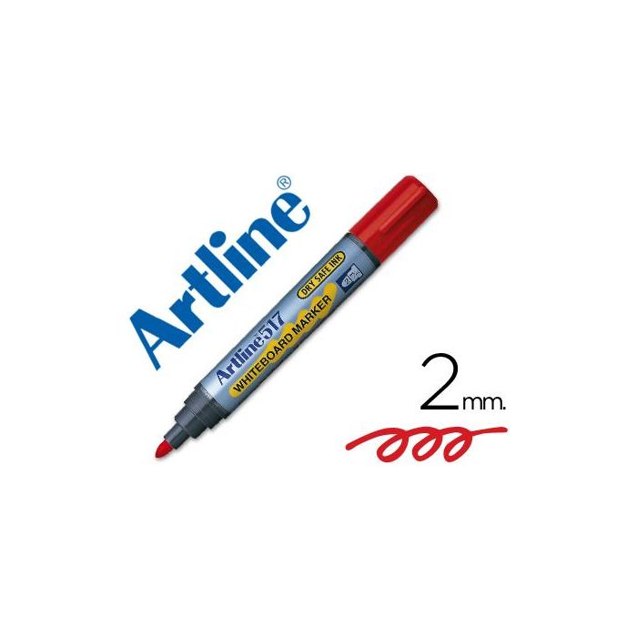 Rotulador Artline Pizarra Ek-517 Rojo Punta Redonda 2 mm Tinta De Bajo Olor 12 unidades