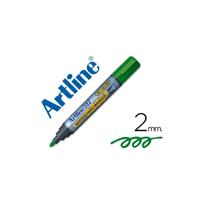 Rotulador Artline Pizarra Ek-517 Verde Punta Redonda 2 mm Tinta De Bajo Olor 12 unidades