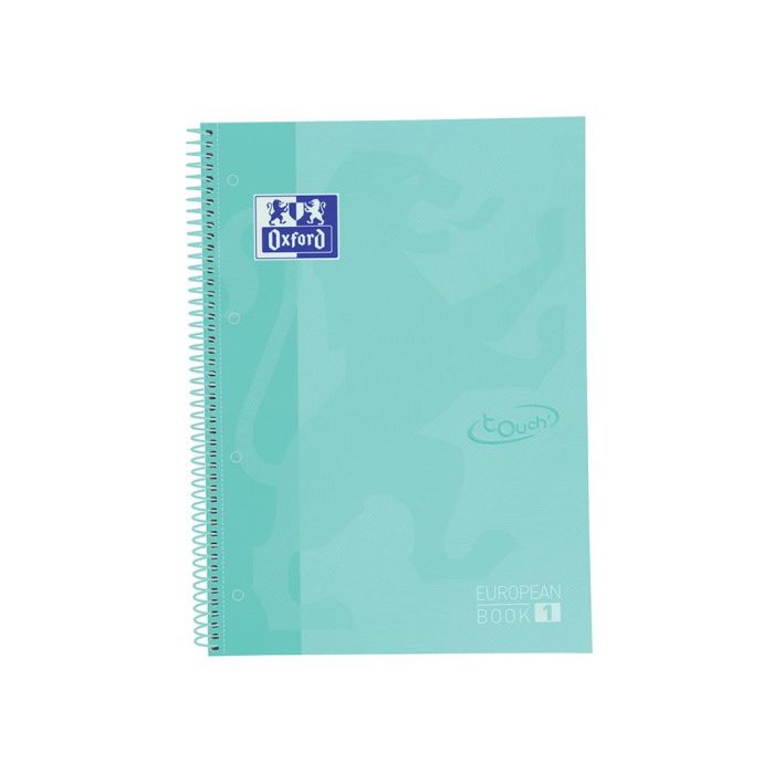 Cuaderno Espiral Oxford Ebook 1 School Touch Te Din A4+ 80 Hojas Cuadro 5 mm Con Margen Mint Pastel 5 unidades 2