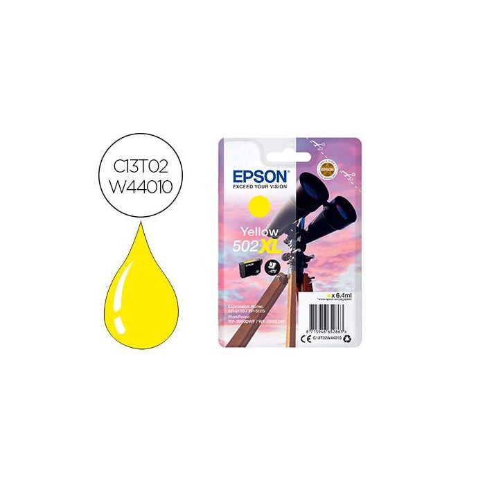 Epson Tinta Amarillo Xp-5100, 5105 - Wf2860Dwf,2865Dwf - Nº 502XL