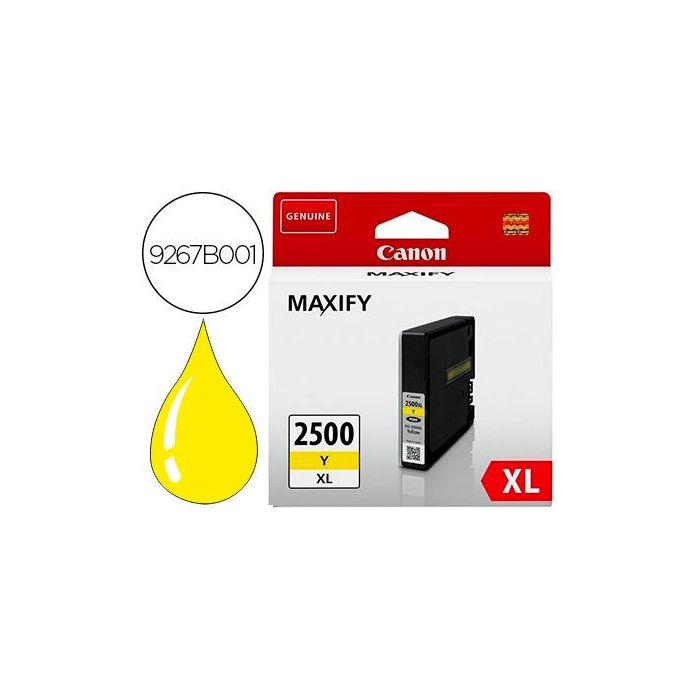 Ink-Jet Canon Pgi 2500 XL Maxify Ib4050 - Mb5050 - Mb5150 - Mb5155 - Mb5350 - Mb5450 Amarillo 1520 Paginas