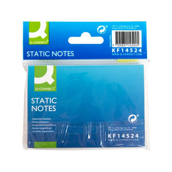 Bloc De Notas Electrostaticas Quita Y Pon Q-Connect 70x100 mm 100 Hojas 5 Colores Fluorescentes 2