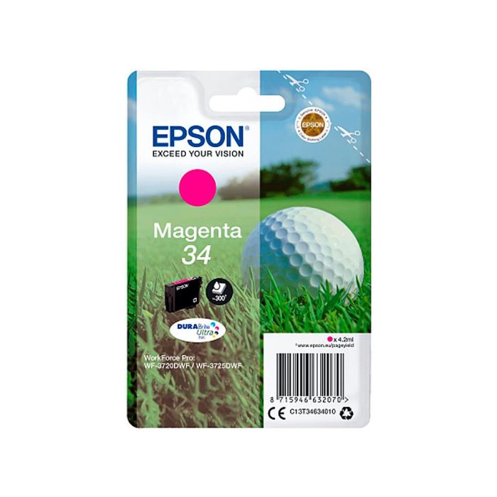 Ink-Jet Epson 34 Workforce Pro Wf-3720 - Wf-3720Dwf - Wf-3725Dwf Magenta 300 Paginas 1