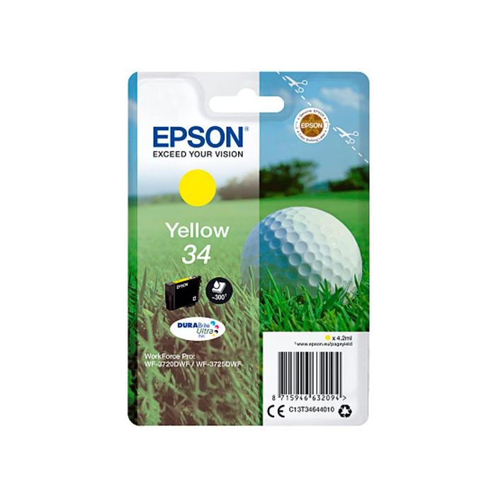 Ink-Jet Epson 34 Workforce Pro Wf-3720 - Wf-3720Dwf - Wf-3725Dwf Amarillo 300 Paginas 1