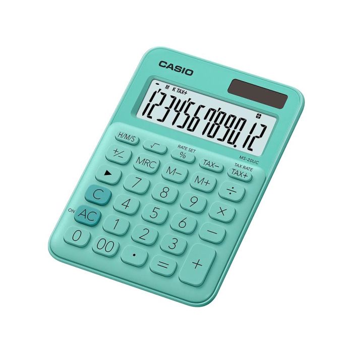 Calculadora Casio Ms-20Uc-Gn Sobremesa 12 Digitos Tax +-- Color Verde 1