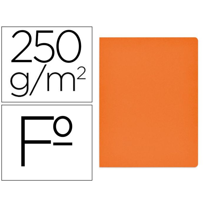 Gio Subcarpeta Simple Cartulina Naranja Intenso Folio 250 gr -50U-