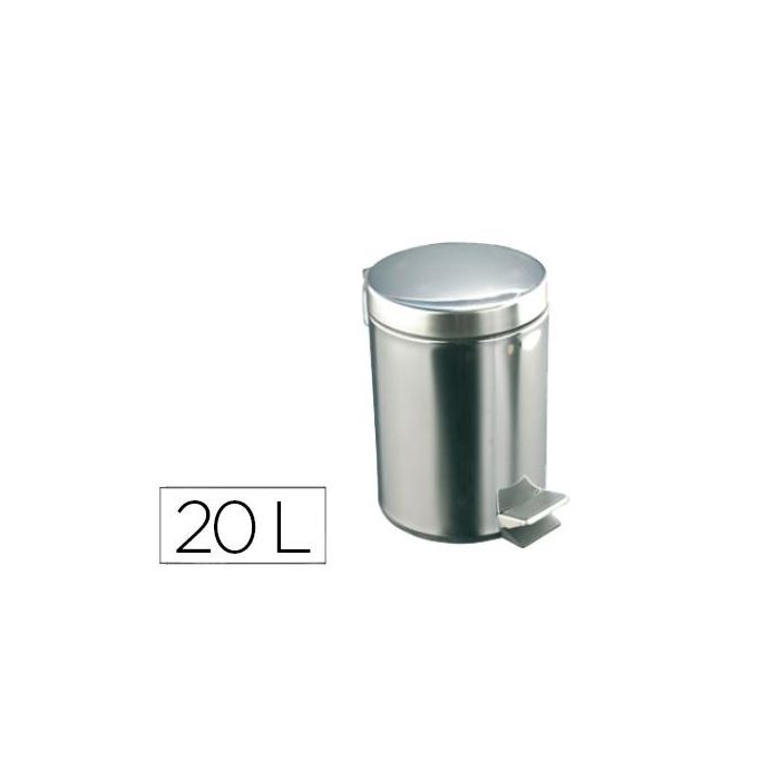 Papelera Pedal 20 L Inox Brillo