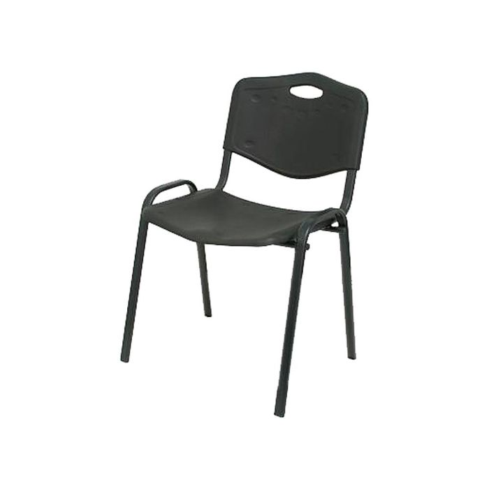 Silla Apilable Pyc Estructura Metal Asiento Respaldo Pvc Ergonomica 810x480 mmx420 mm Color Negro 1