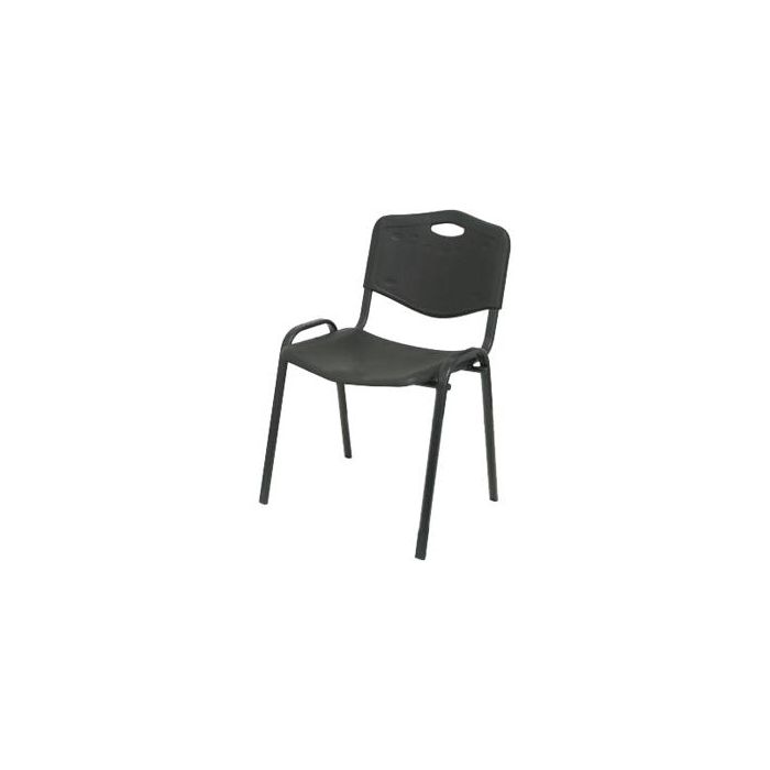 Silla Apilable Pyc Estructura Metal Asiento Respaldo Pvc Ergonomica 810x480 mmx420 mm Color Negro