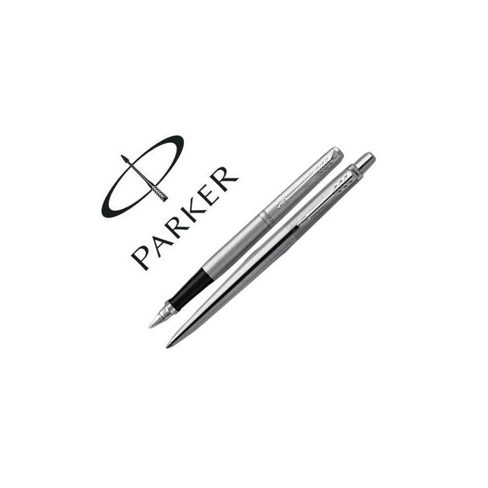 Juego Parker Duo Jotter Acero Ct Boligrafo + Pluma