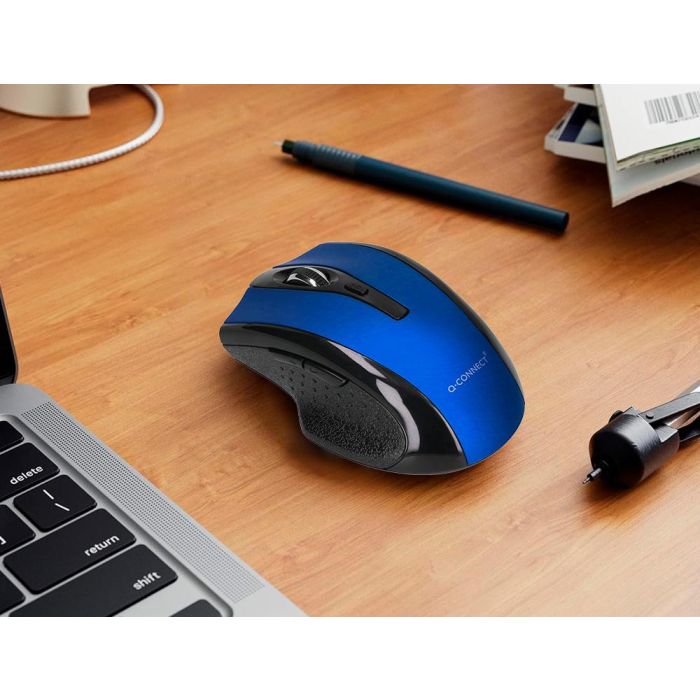 Raton Q-Connect Optico Inalambrico 1000 Dpi Receptor Usb 2,4 grhz Azul 2