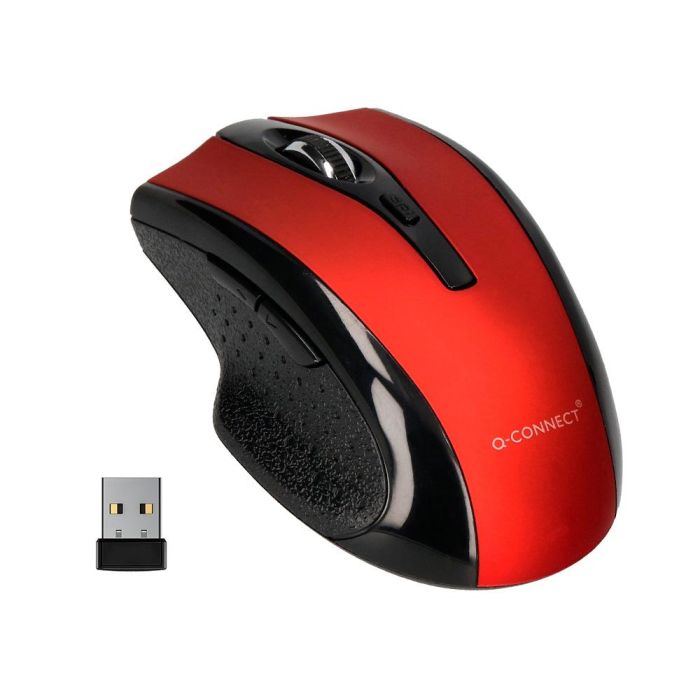 Ratón Inalámbrico Óptico Q-Connect KF18068 Rojo