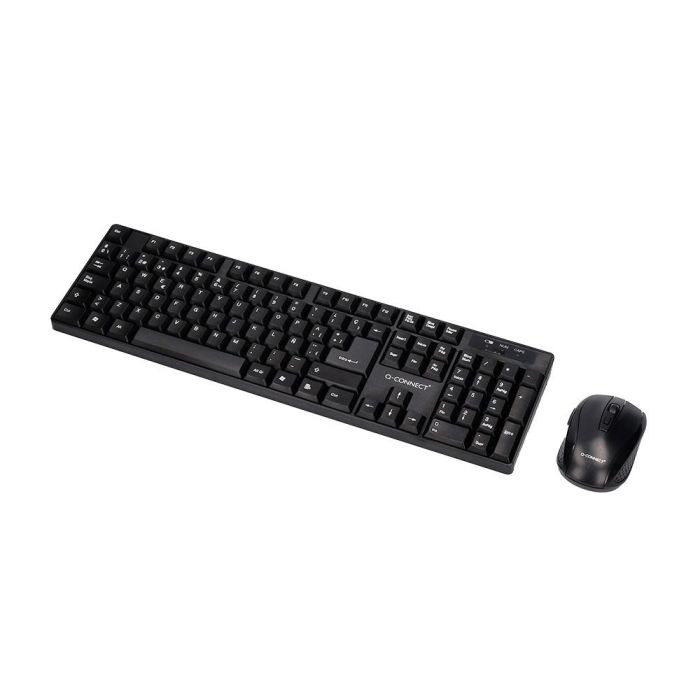 Set Teclado + Raton Inalambrico Q-Connect 2.4 gr Negro Compatible Windows 1