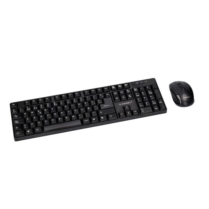 Set Teclado + Raton Inalambrico Q-Connect 2.4 gr Negro Compatible Windows 2