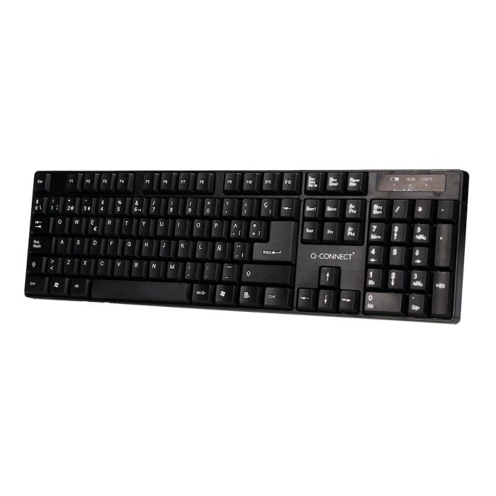 Set Teclado + Raton Inalambrico Q-Connect 2.4 gr Negro Compatible Windows 3