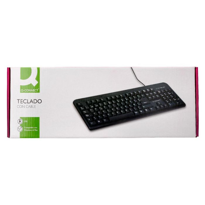 Teclado Q-Connect Negro Con Cable 1,5 M Compatible Windows 2