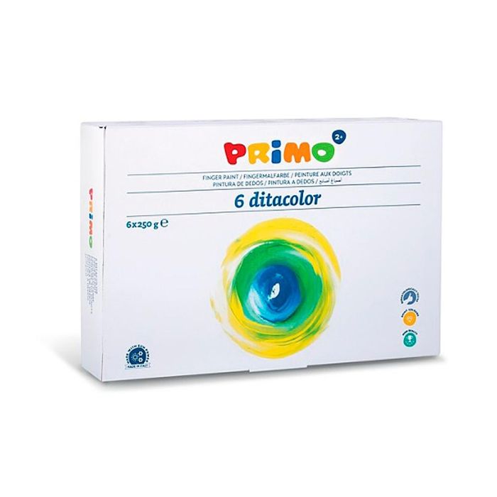 Pintura De Dedos Primo 250 gr Caja De 6 Unidades Colores Surtidos 1